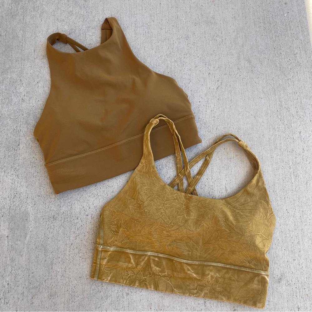 Lululemon Two Yoga Workout Energy Bras Removable Pads Women XXS/XS 2-4